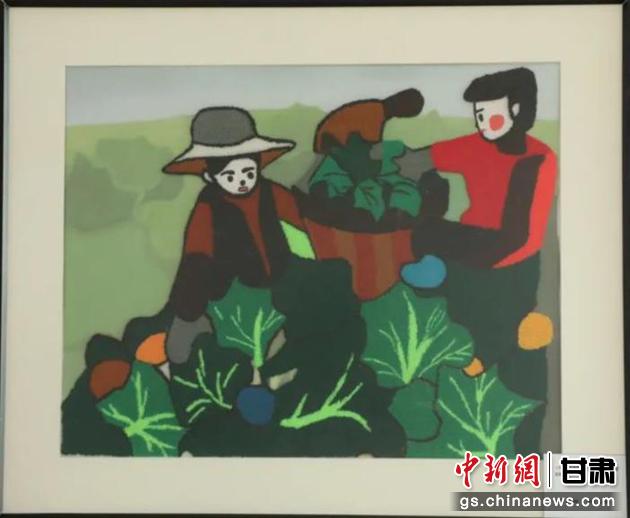 皋蘭縣高原夏菜項目幫助當?shù)貗D女增收致富。刺繡 黃淑娟 繡稿 趙海科