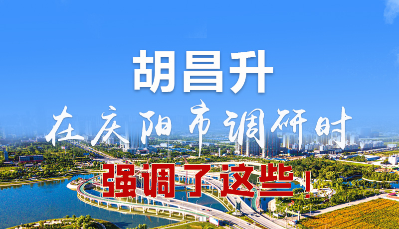 圖解|胡昌升在慶陽市調(diào)研時強調(diào)了這些！