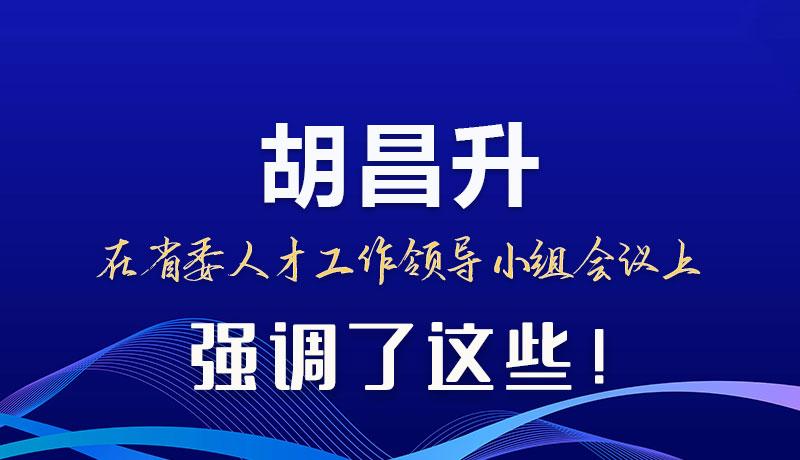 圖解|胡昌升在省委人才工作領(lǐng)導(dǎo)小組會議上強(qiáng)調(diào)了這些！