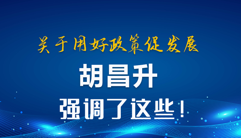 圖解|關(guān)于用好政策促發(fā)展 胡昌升強(qiáng)調(diào)了這些！